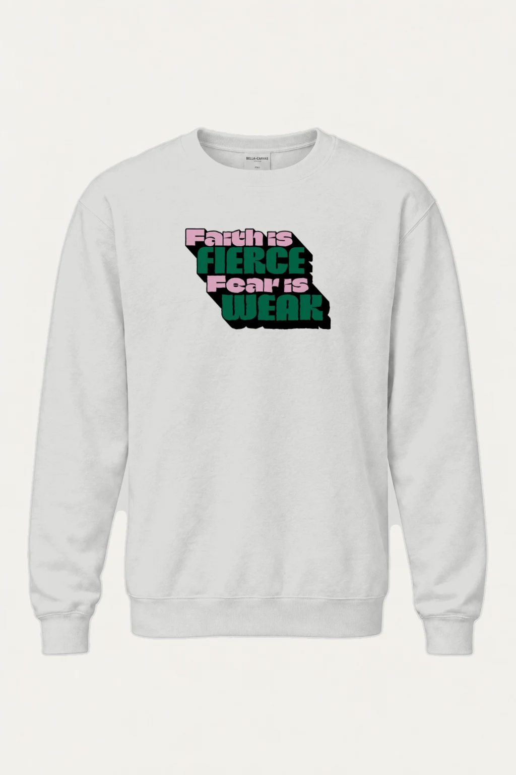 "Faith Is Fierce" Heavy Blend Unisex Crewneck Sweatshirt | Gildan 18000