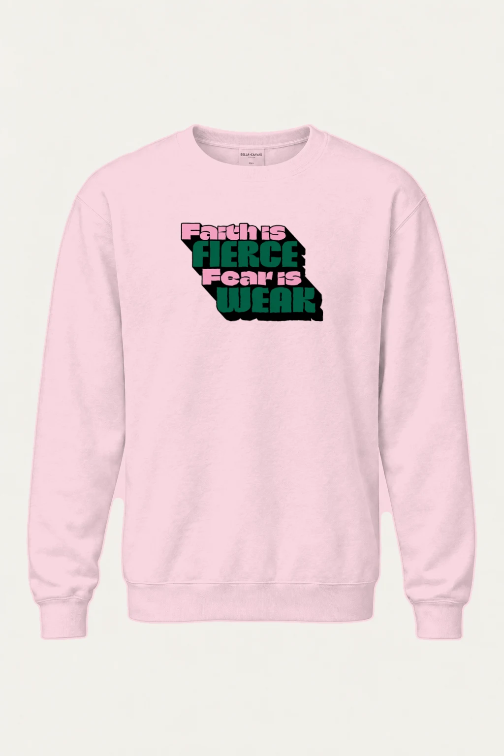 "Faith Is Fierce" Heavy Blend Unisex Crewneck Sweatshirt | Gildan 18000