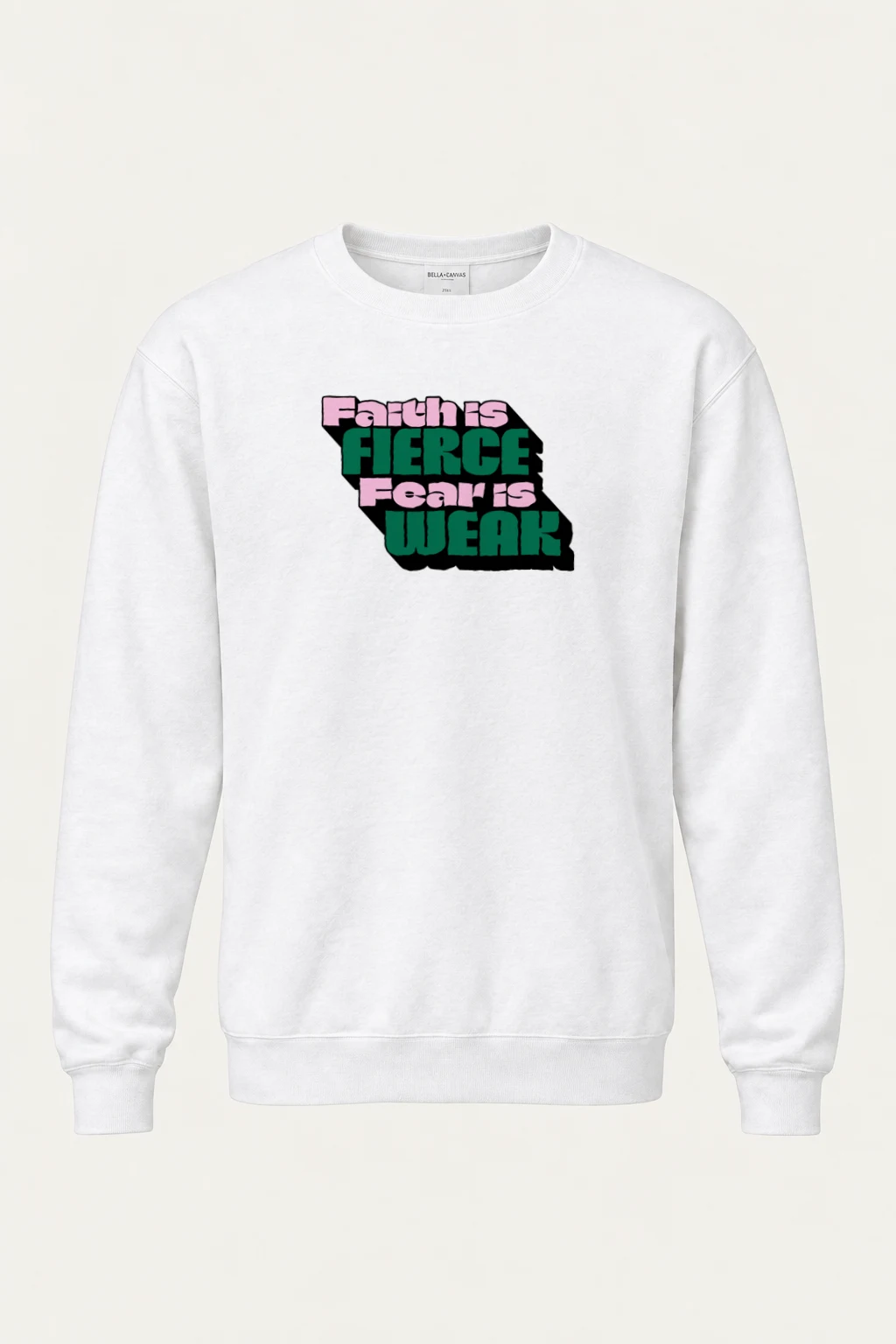 "Faith Is Fierce" Heavy Blend Unisex Crewneck Sweatshirt | Gildan 18000