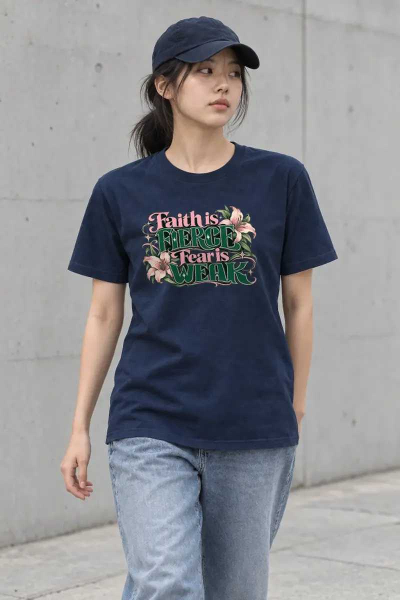 "Faith Is Fierce" Heavyweight Unisex Crewneck T-shirt | Gildan 5000