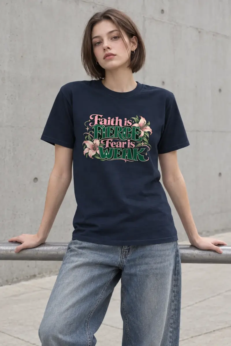 "Faith Is Fierce" Heavyweight Unisex Crewneck T-shirt