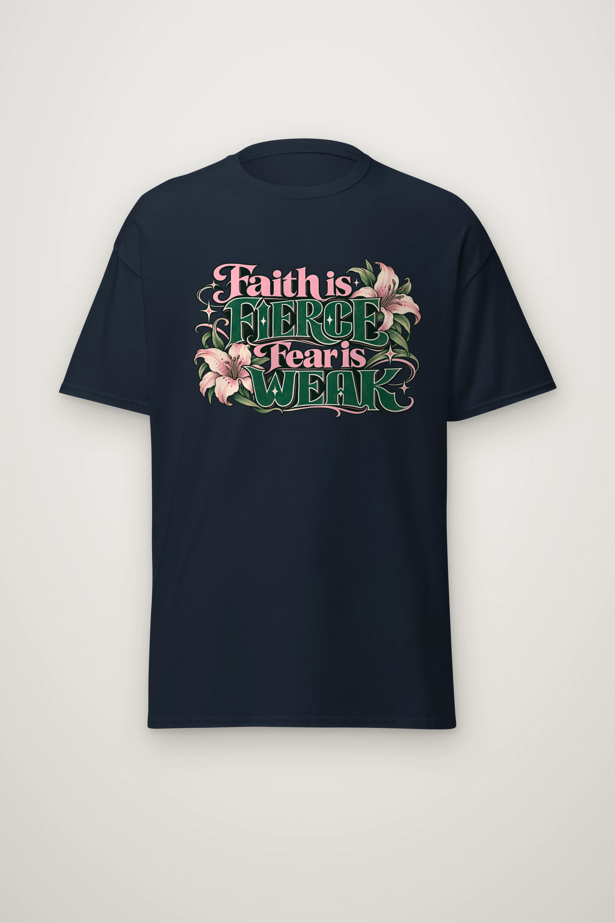 "Faith Is Fierce" Heavyweight Unisex Crewneck T-shirt