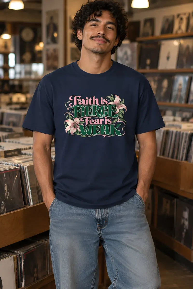 "Faith Is Fierce" Heavyweight Unisex Crewneck T-shirt