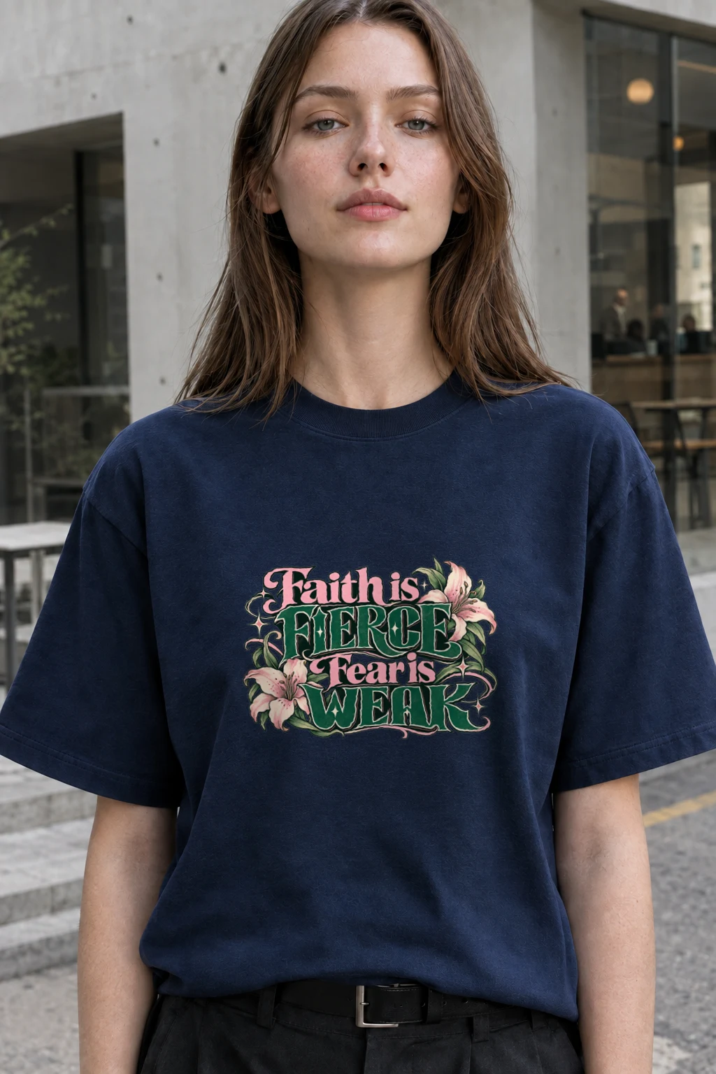 "Faith Is Fierce" Heavyweight Unisex Crewneck T-shirt | Gildan 5000