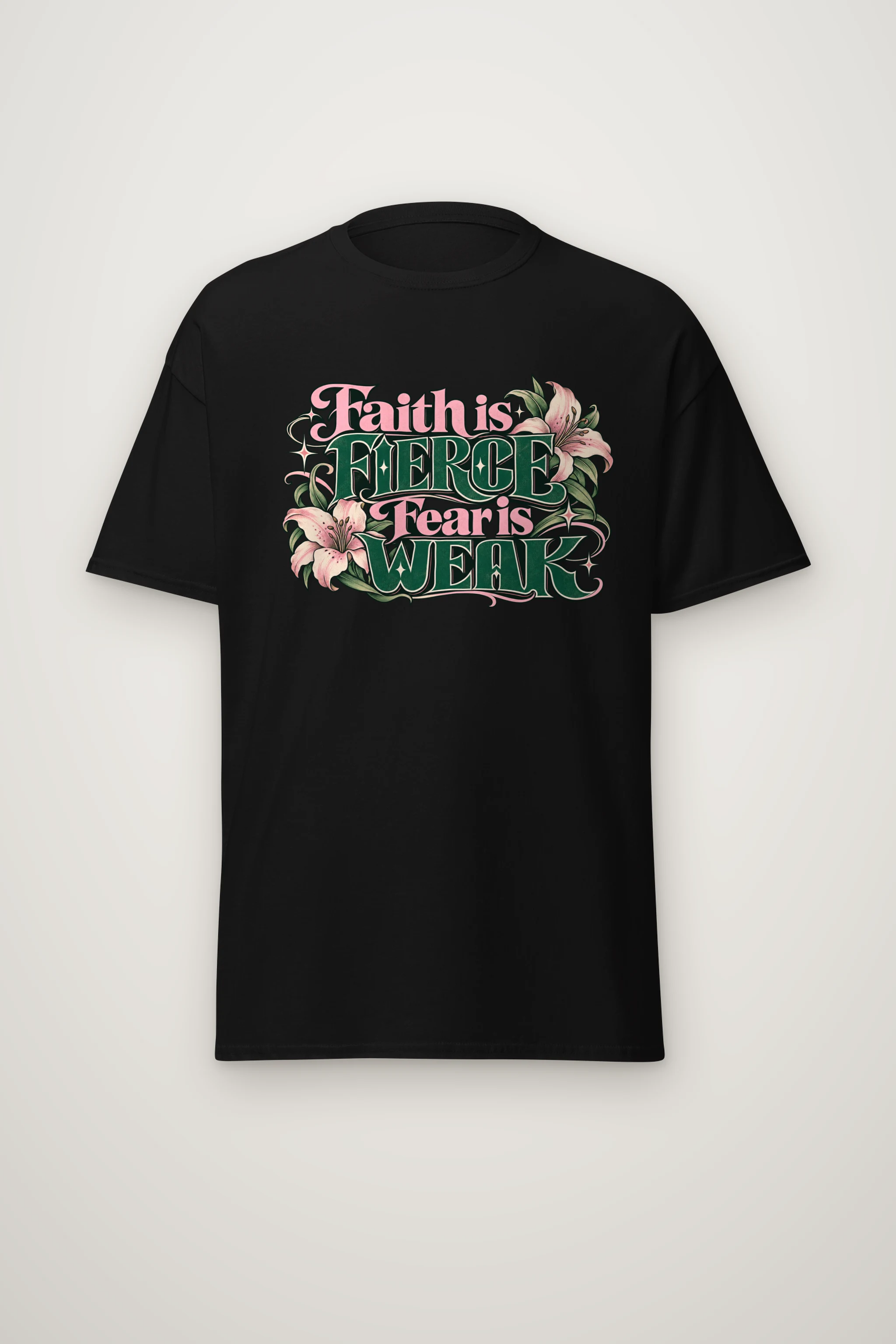 "Faith Is Fierce" Heavyweight Unisex Crewneck T-shirt