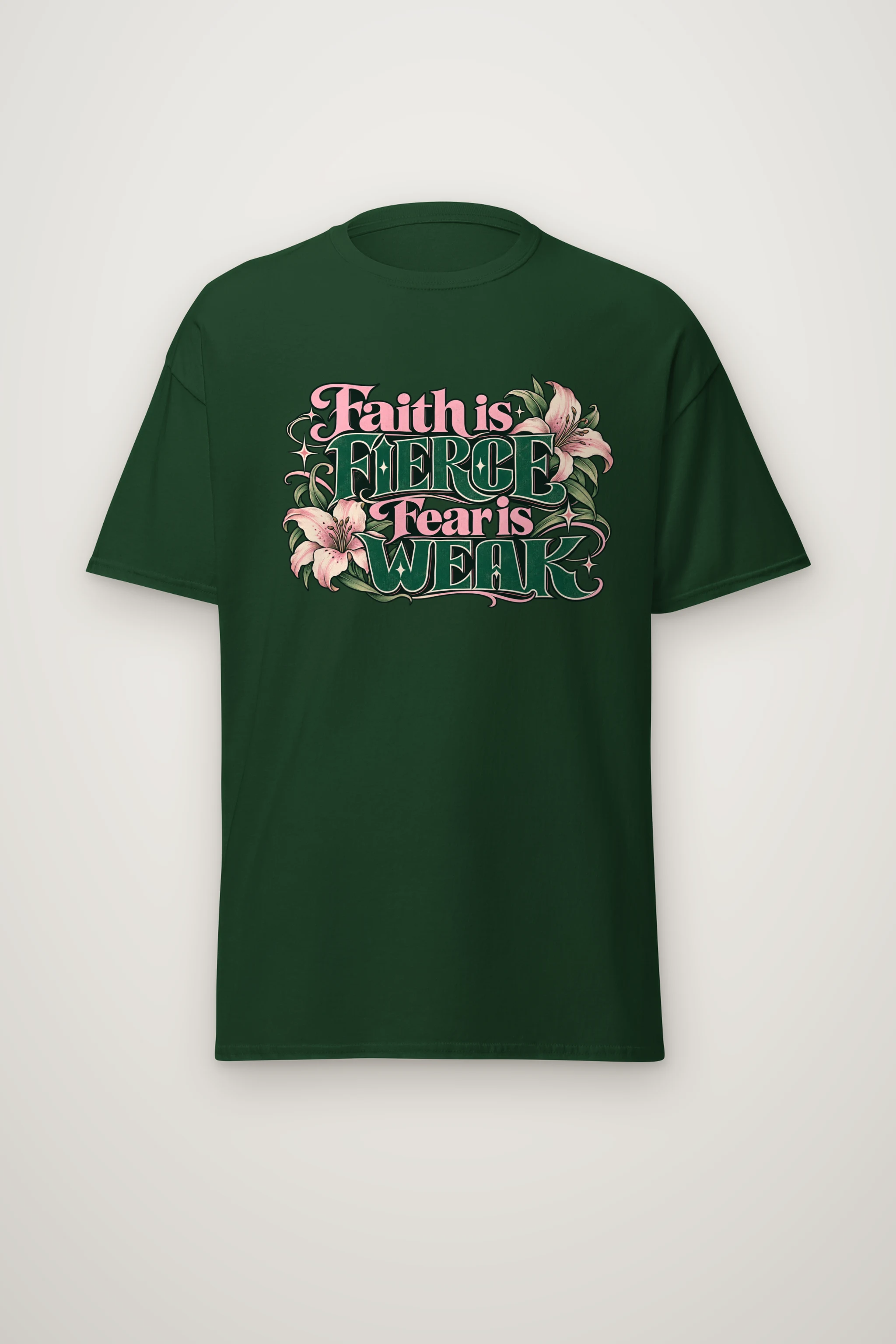 "Faith Is Fierce" Heavyweight Unisex Crewneck T-shirt