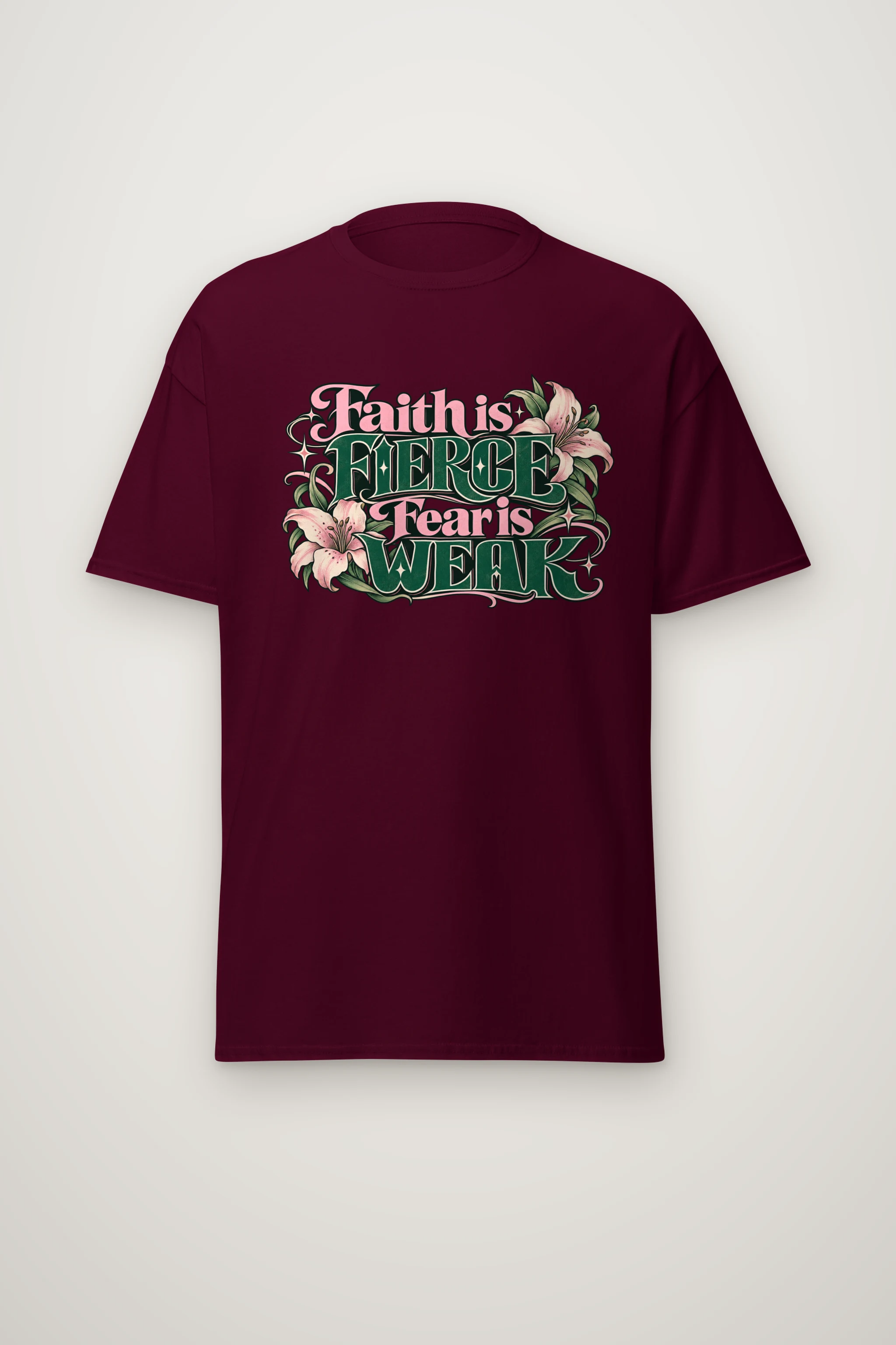 "Faith Is Fierce" Heavyweight Unisex Crewneck T-shirt