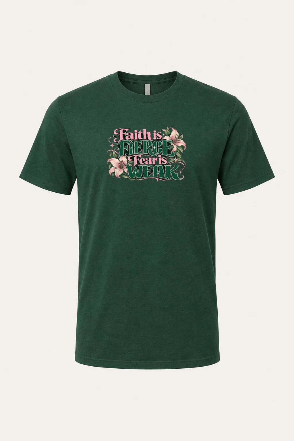 "Faith Is Fierce" Heavyweight Unisex Crewneck T-shirt | Gildan 5000