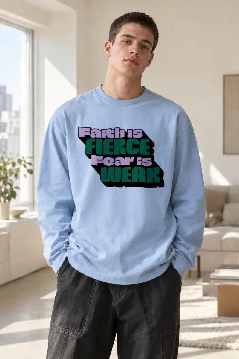 “Faith Is Fierce” Unisex Longsleeve T-shirt | Gildan 2400