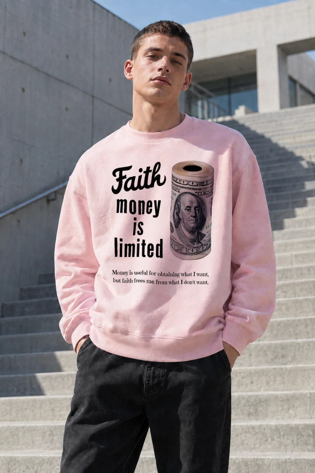 "Faith Is Limited" Heavy Blend Unisex Crewneck Sweatshirt | Gildan 18000