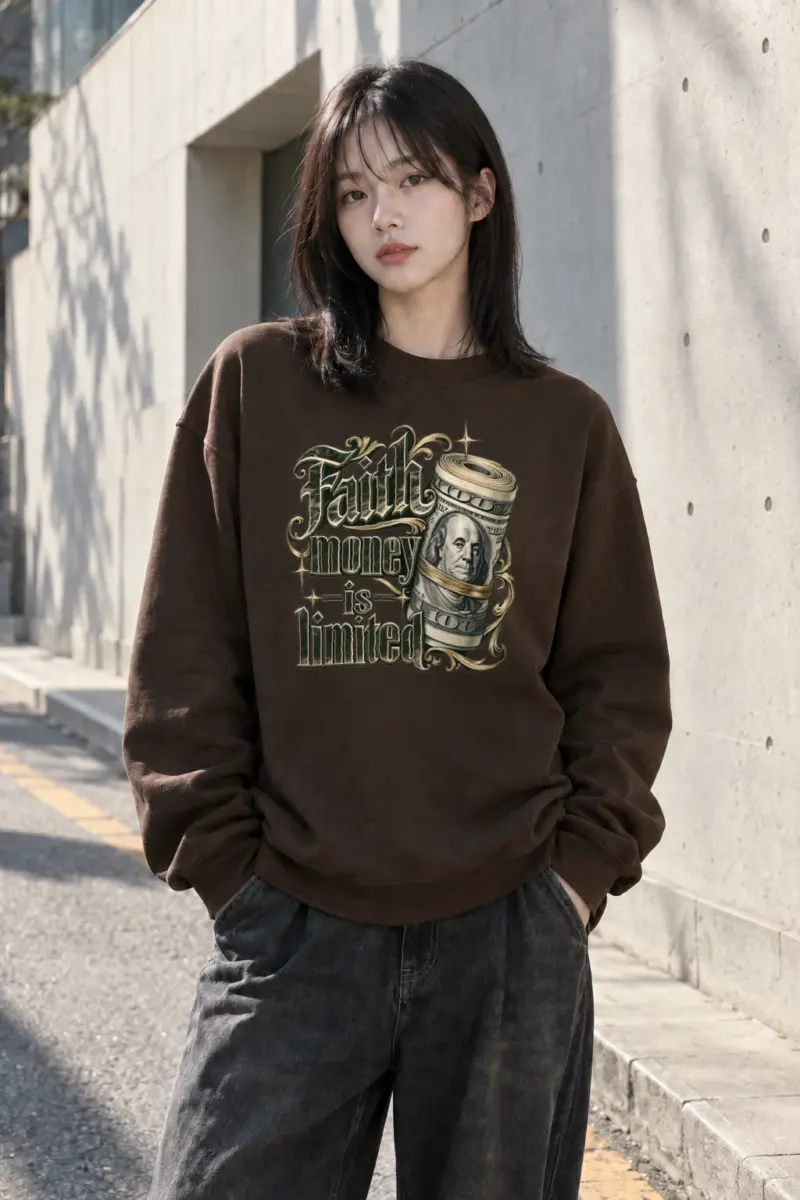 "Faith Money" Heavy Blend Unisex Crewneck Sweatshirt | Gildan 18000