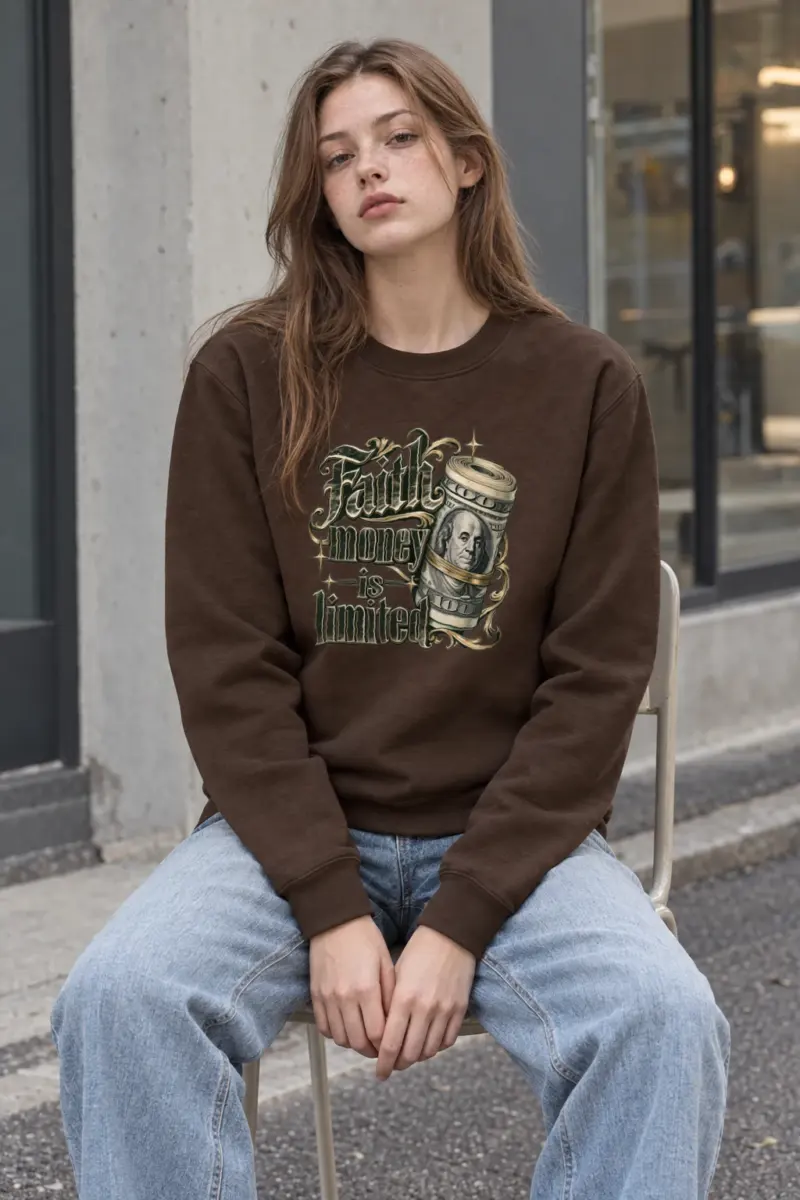 "Faith Money" Heavy Blend Unisex Crewneck Sweatshirt | Gildan 18000