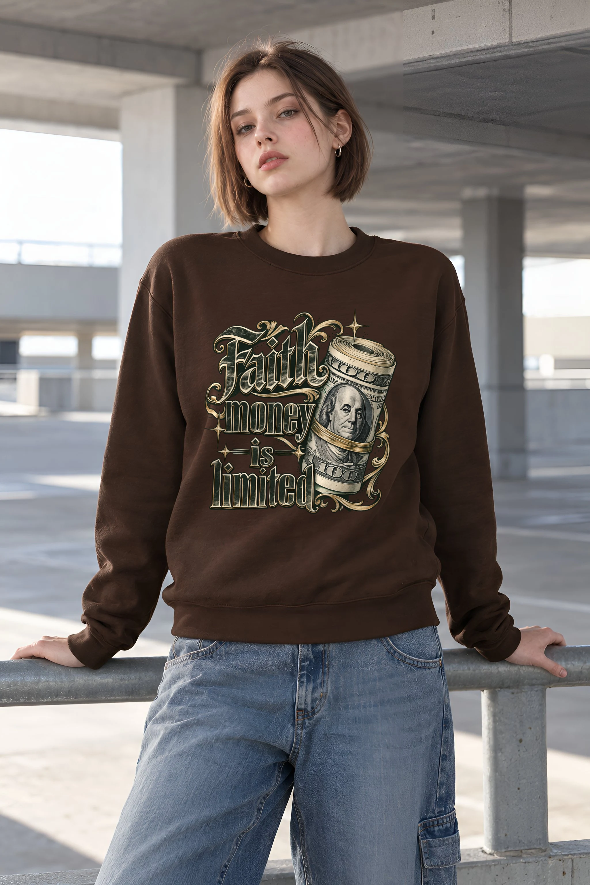 "Faith Money" Heavy Blend Unisex Crewneck Sweatshirt
