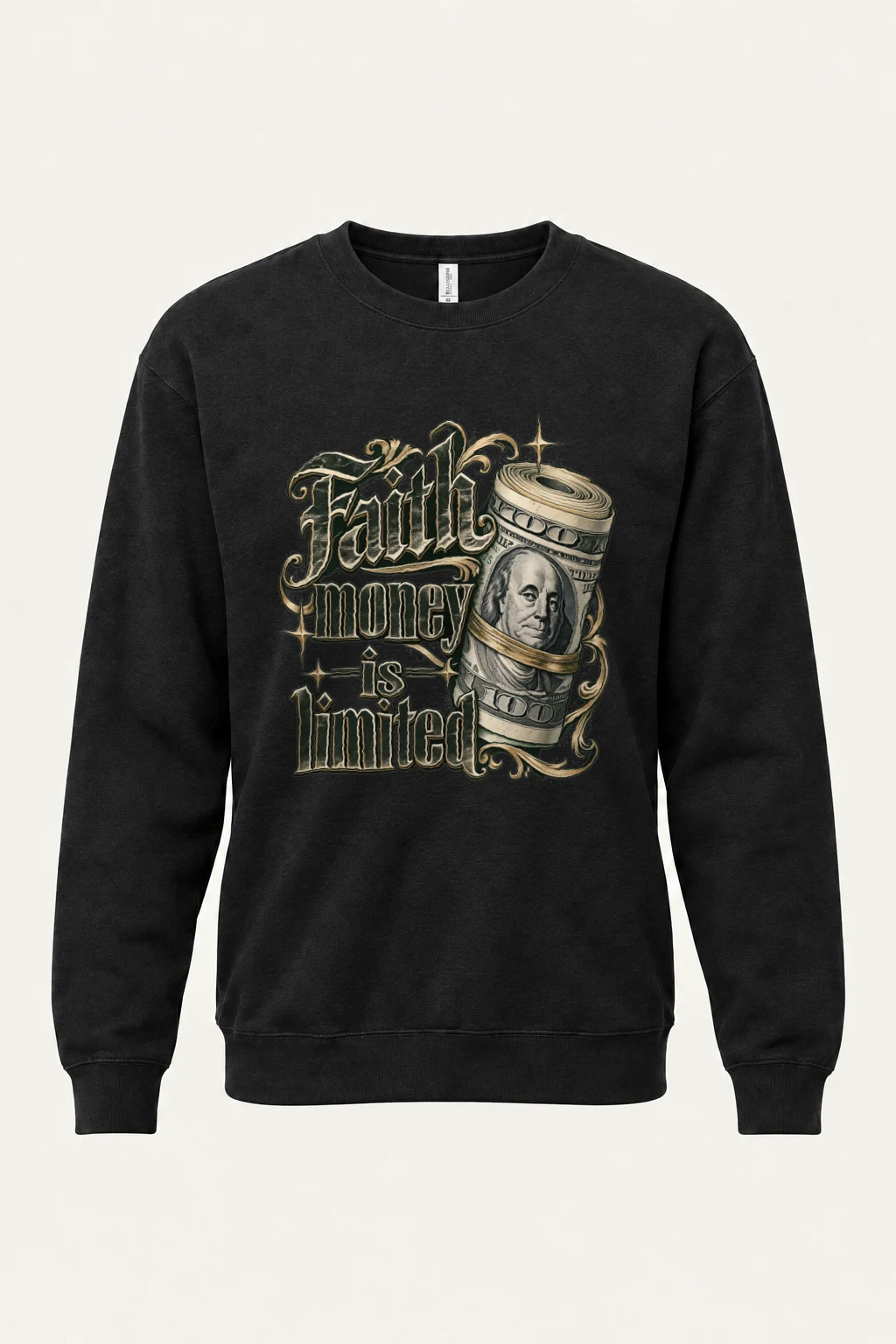 "Faith Money" Heavy Blend Unisex Crewneck Sweatshirt | Gildan 18000