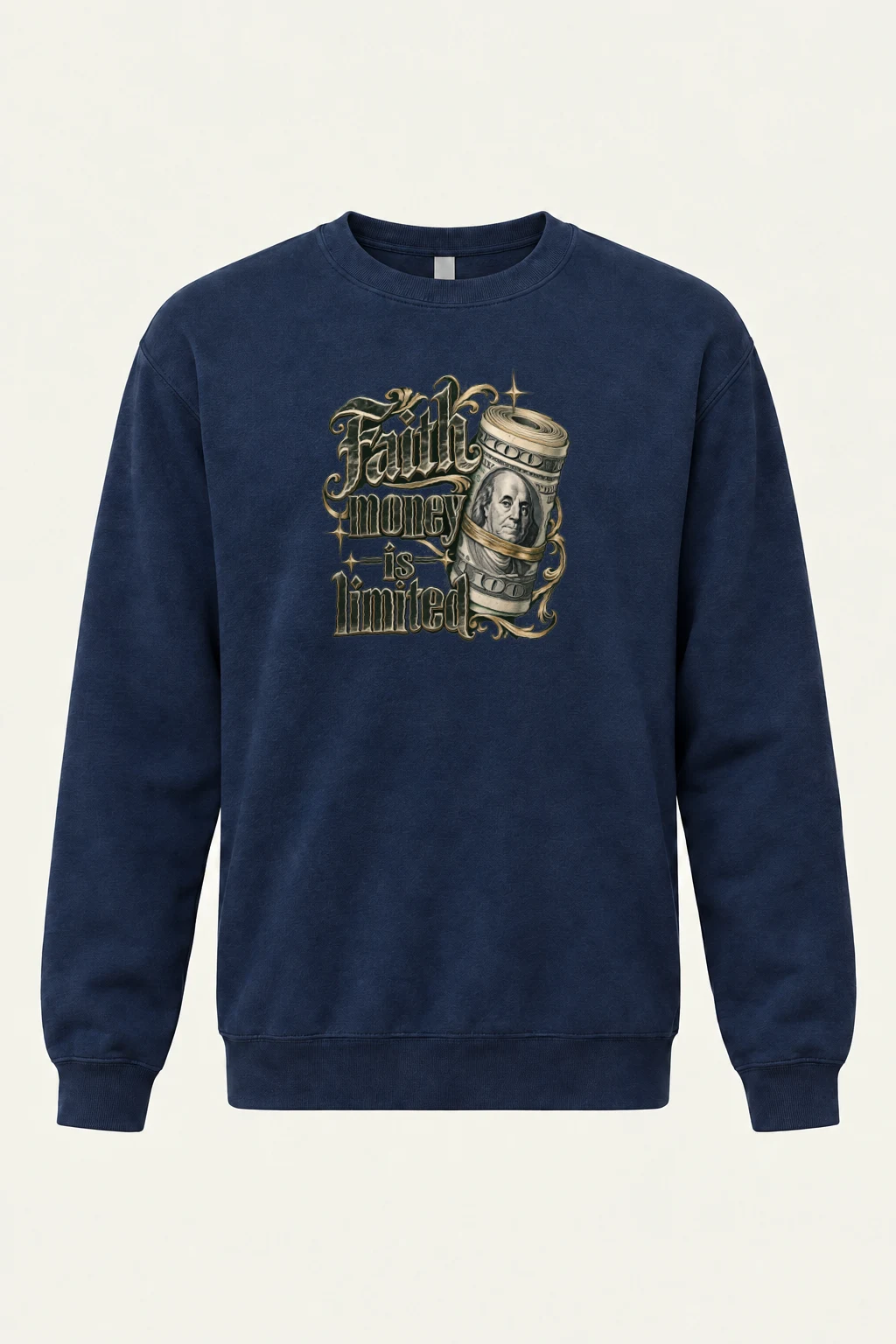 "Faith Money" Heavy Blend Unisex Crewneck Sweatshirt | Gildan 18000