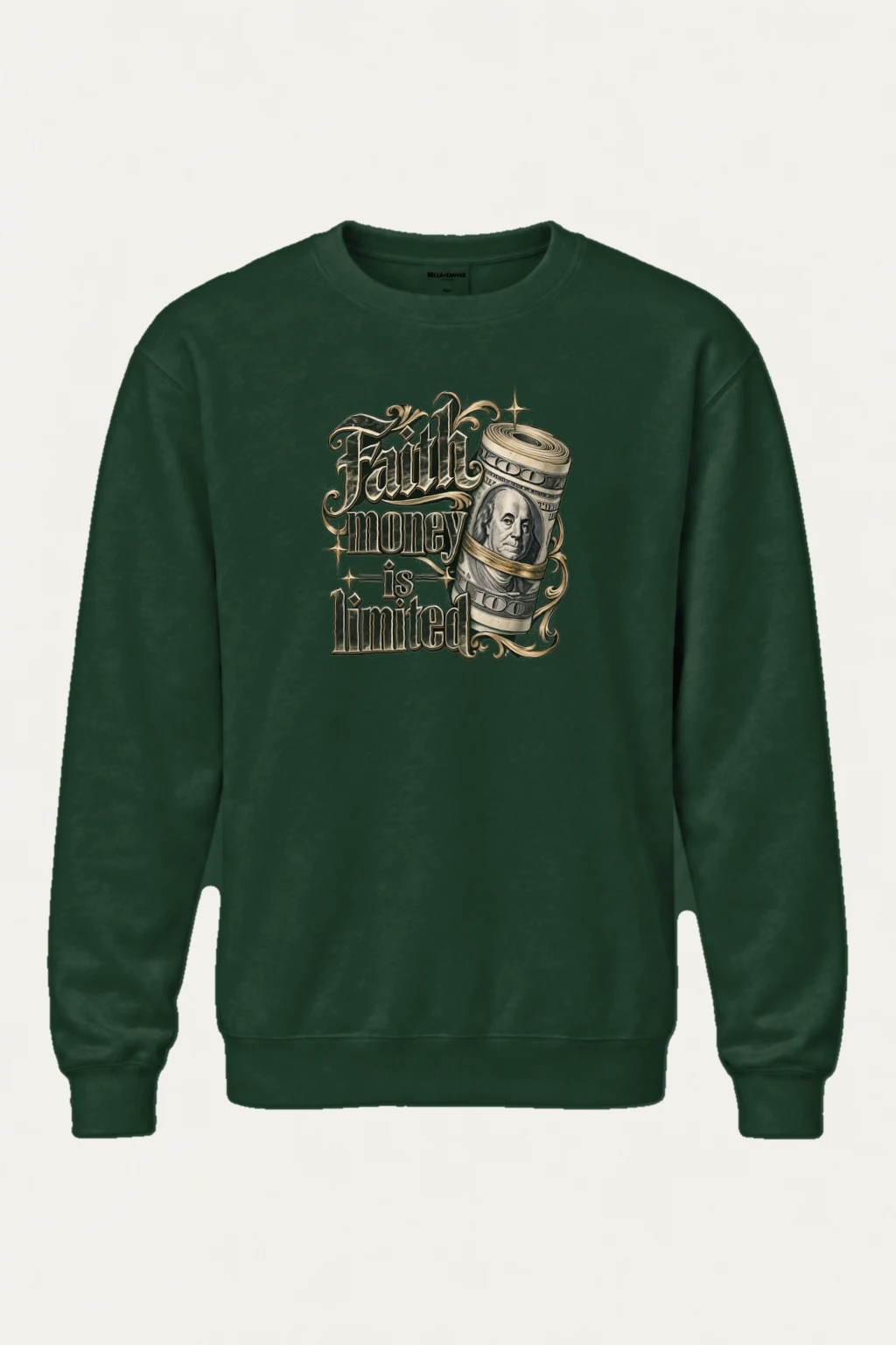 "Faith Money" Heavy Blend Unisex Crewneck Sweatshirt | Gildan 18000