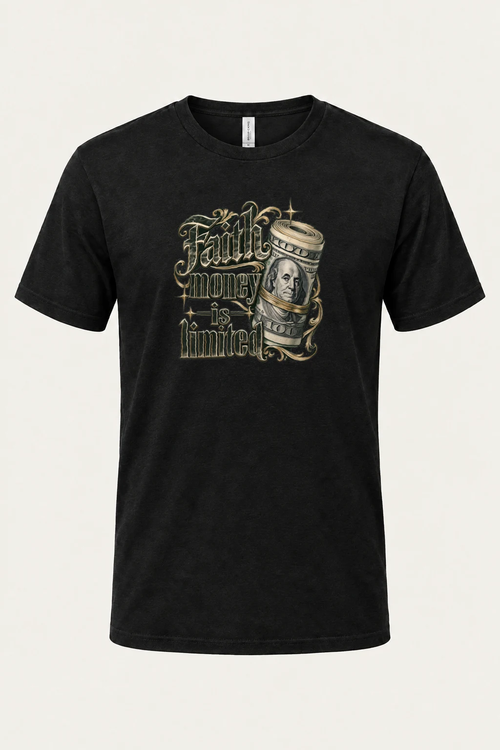 "Faith Money" Heavyweight Unisex Crewneck T-shirt | Gildan 5000