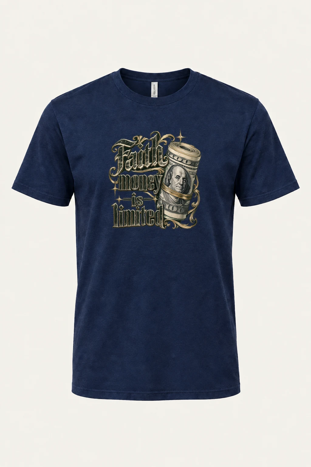 "Faith Money" Heavyweight Unisex Crewneck T-shirt | Gildan 5000