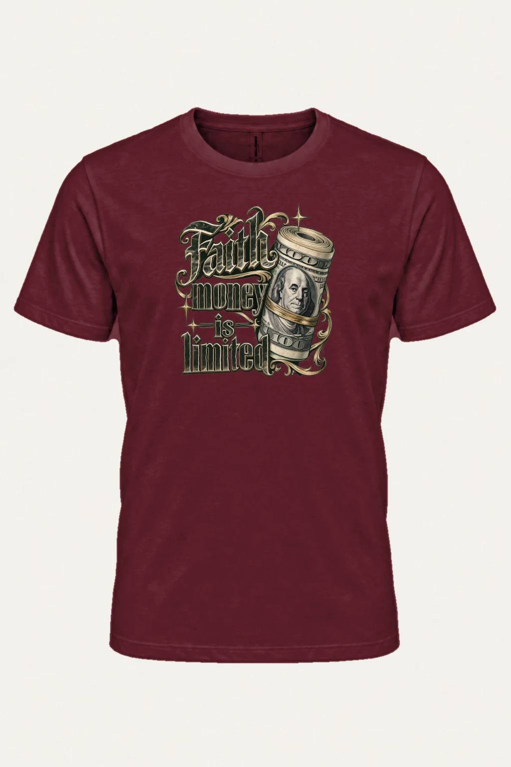 "Faith Money" Heavyweight Unisex Crewneck T-shirt | Gildan 5000