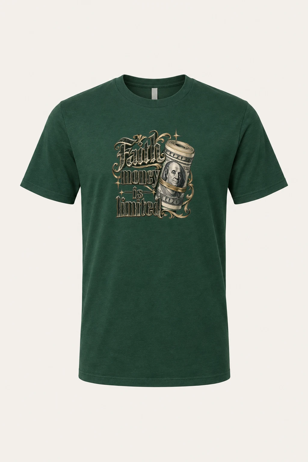 "Faith Money" Heavyweight Unisex Crewneck T-shirt | Gildan 5000