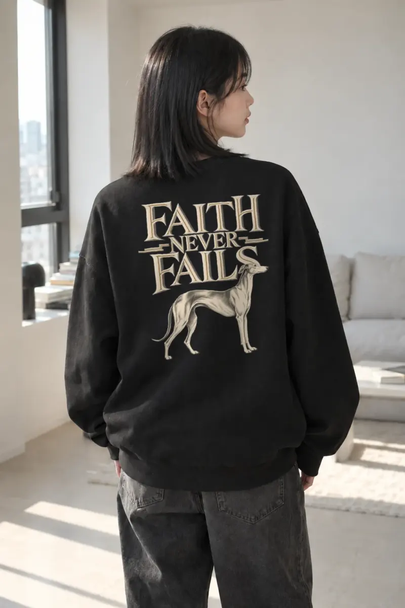 "Faith Never Fails" Heavy Blend Unisex Crewneck Sweatshirt | Gildan 18000