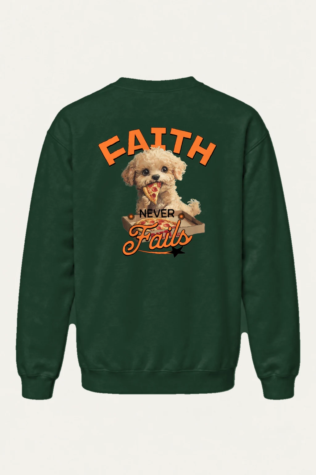 "Faith Never Fails" Heavy Blend Unisex Crewneck Sweatshirt | Gildan 18000