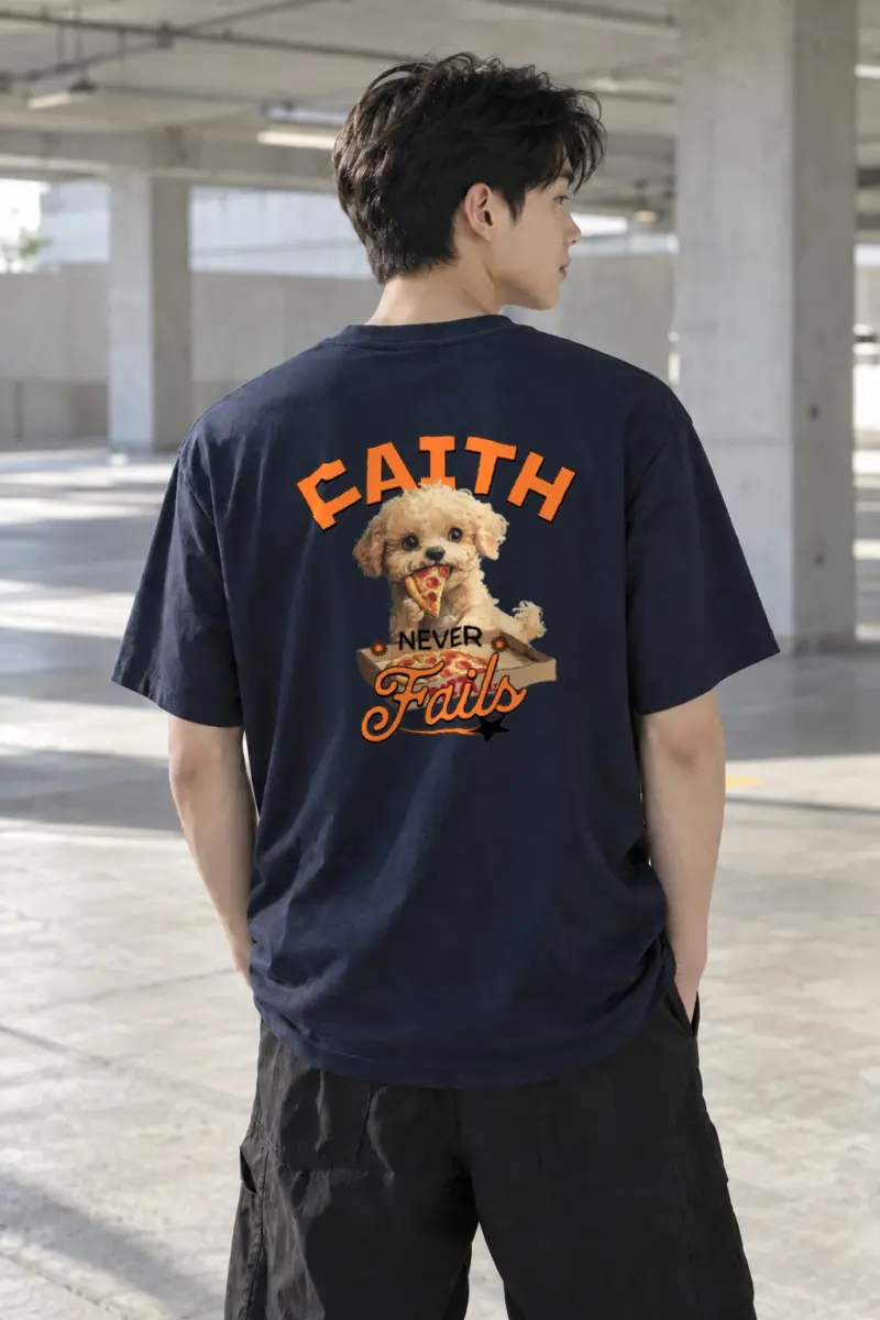 "Faith Never Fails" Heavyweight Unisex Crewneck T-shirt | Gildan 5000