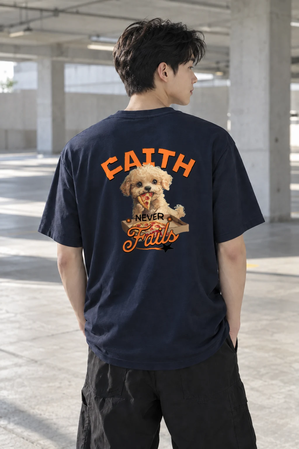 "Faith Never Fails" Heavyweight Unisex Crewneck T-shirt | Gildan 5000