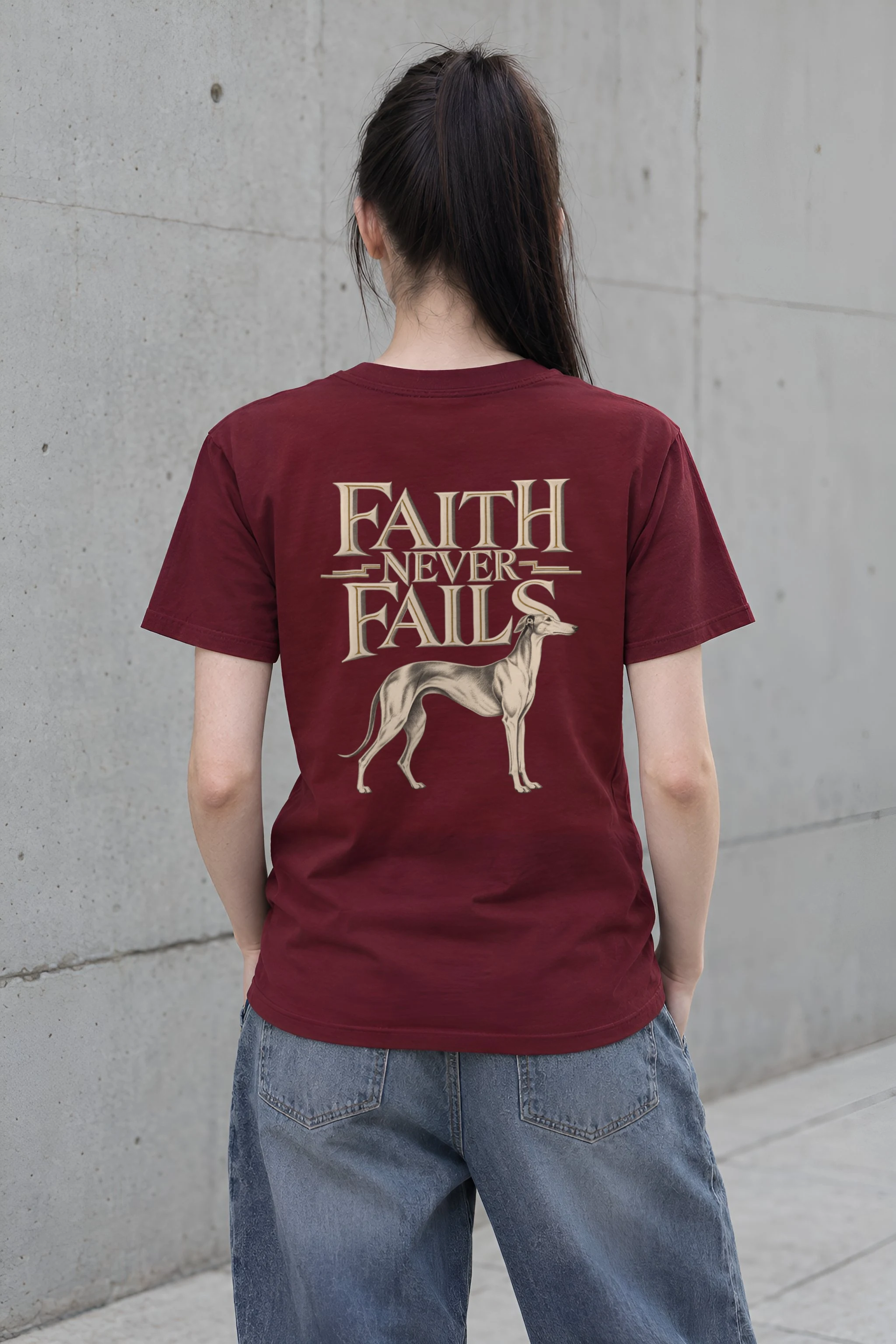 "Faith Never Fails" Heavyweight Unisex Crewneck T-shirt