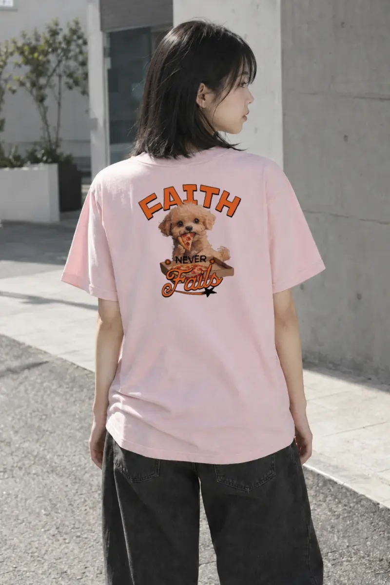 “Faith Never Fails” Heavyweight Unisex Crewneck T-shirt | Gildan 5000