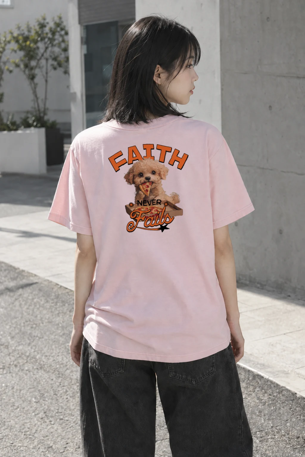 "Faith Never Fails" Heavyweight Unisex Crewneck T-shirt | Gildan 5000