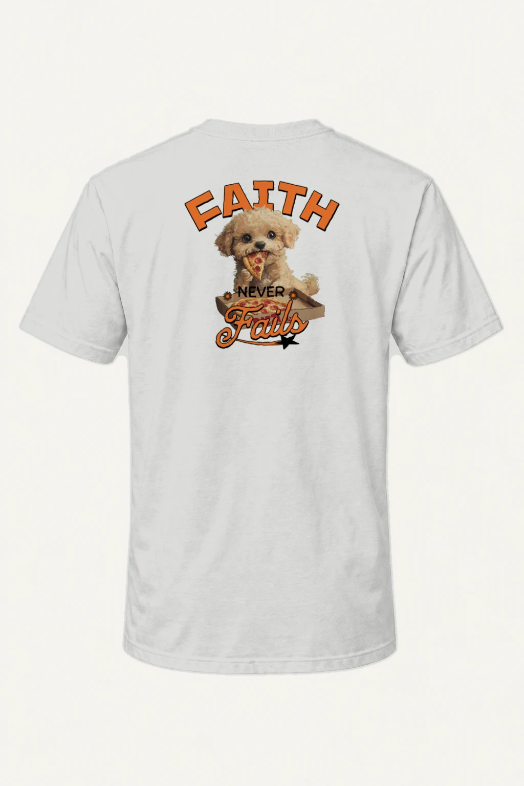 "Faith Never Fails" Heavyweight Unisex Crewneck T-shirt | Gildan 5000