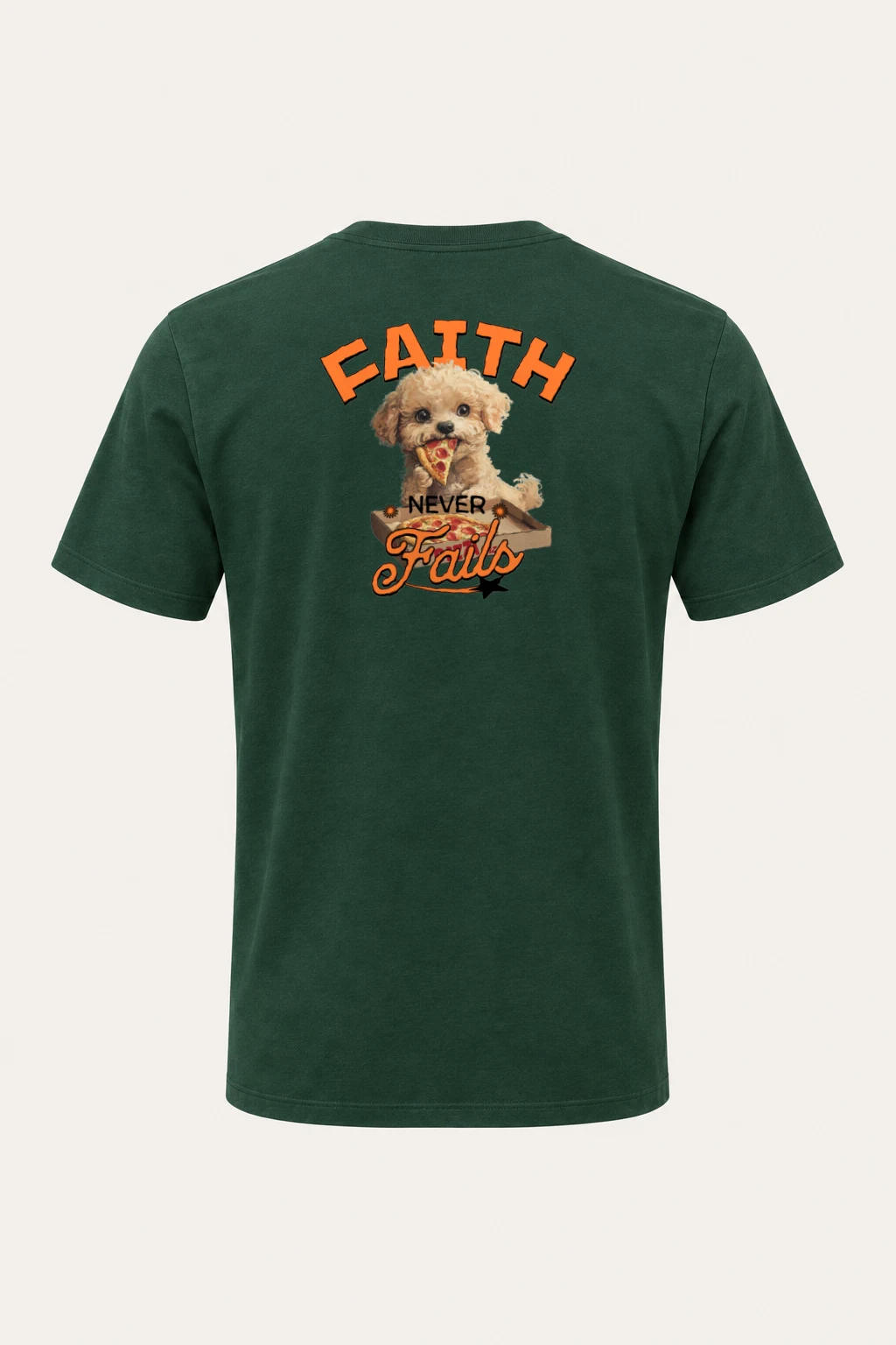 "Faith Never Fails" Heavyweight Unisex Crewneck T-shirt | Gildan 5000