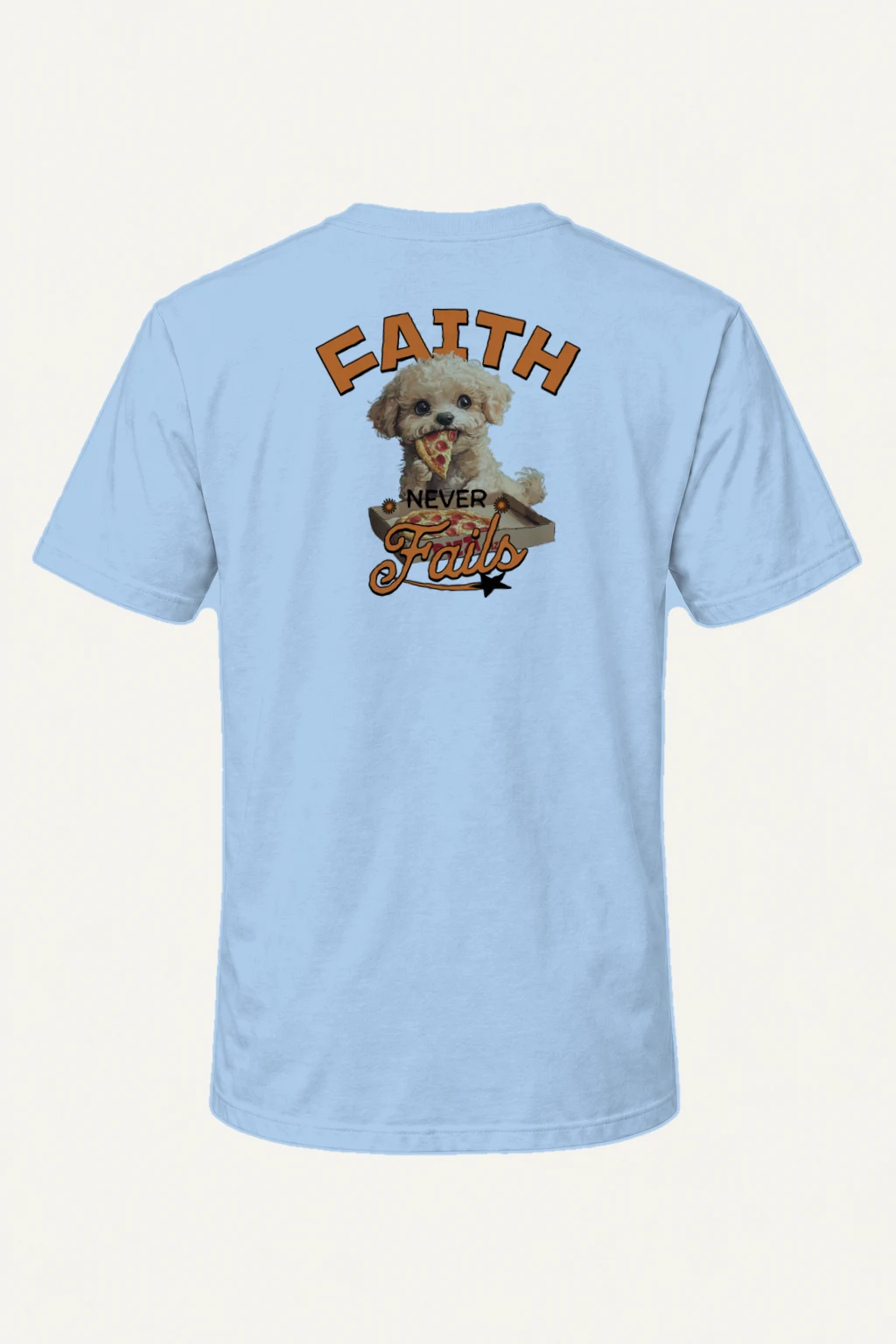 "Faith Never Fails" Heavyweight Unisex Crewneck T-shirt | Gildan 5000