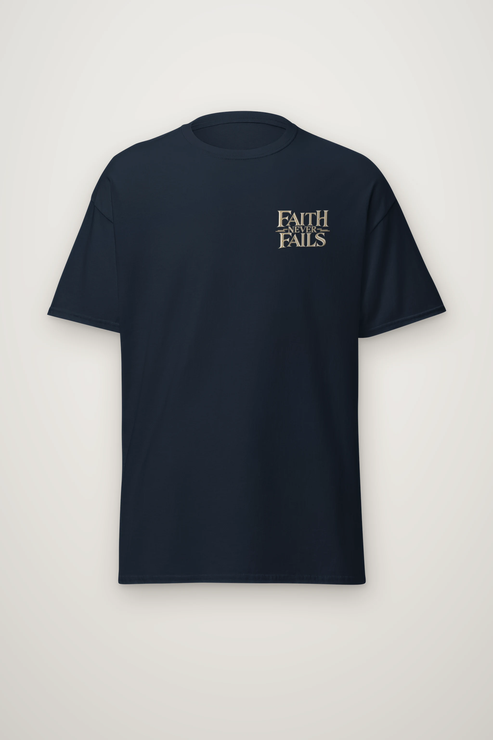 "Faith Never Fails" Heavyweight Unisex Crewneck T-shirt