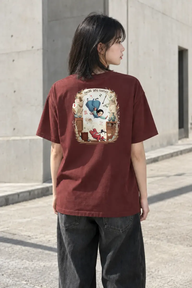 "Falling Into Fantasy" Heavyweight Unisex Crewneck T-shirt | Gildan 5000