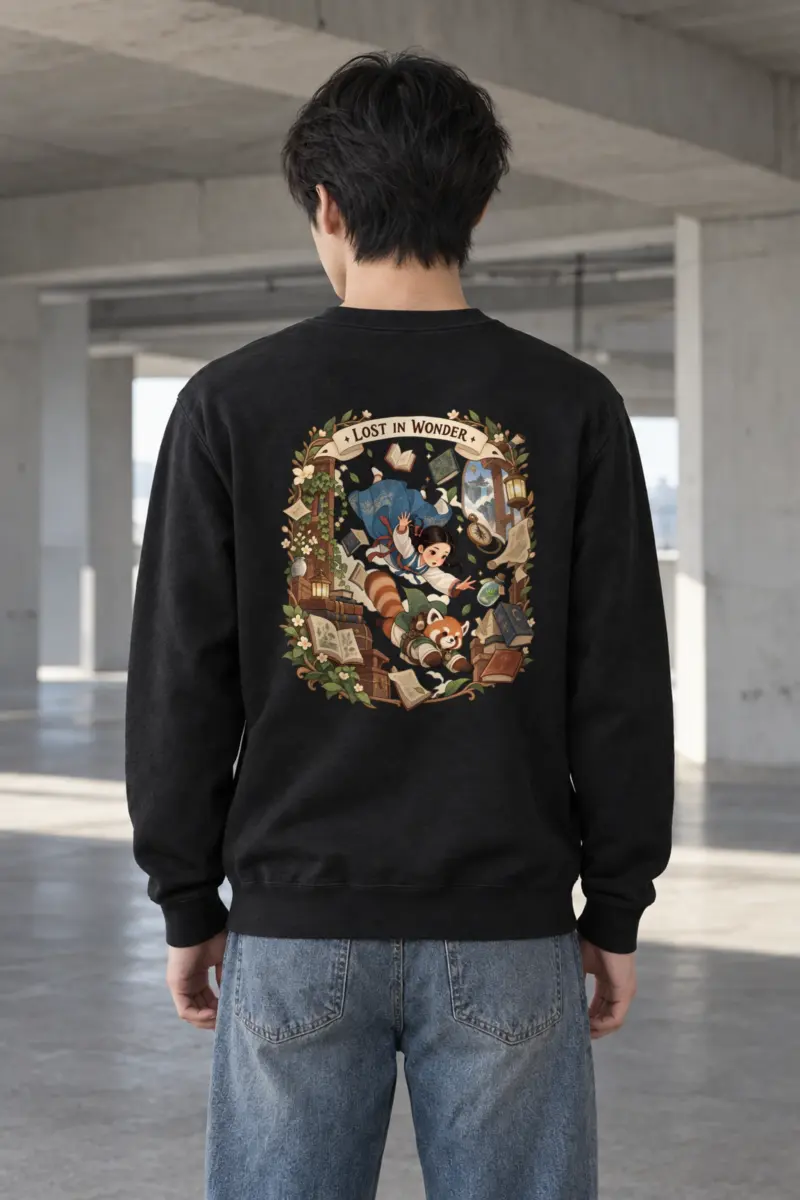 "Falling With Books" Heavy Blend Unisex Crewneck Sweatshirt