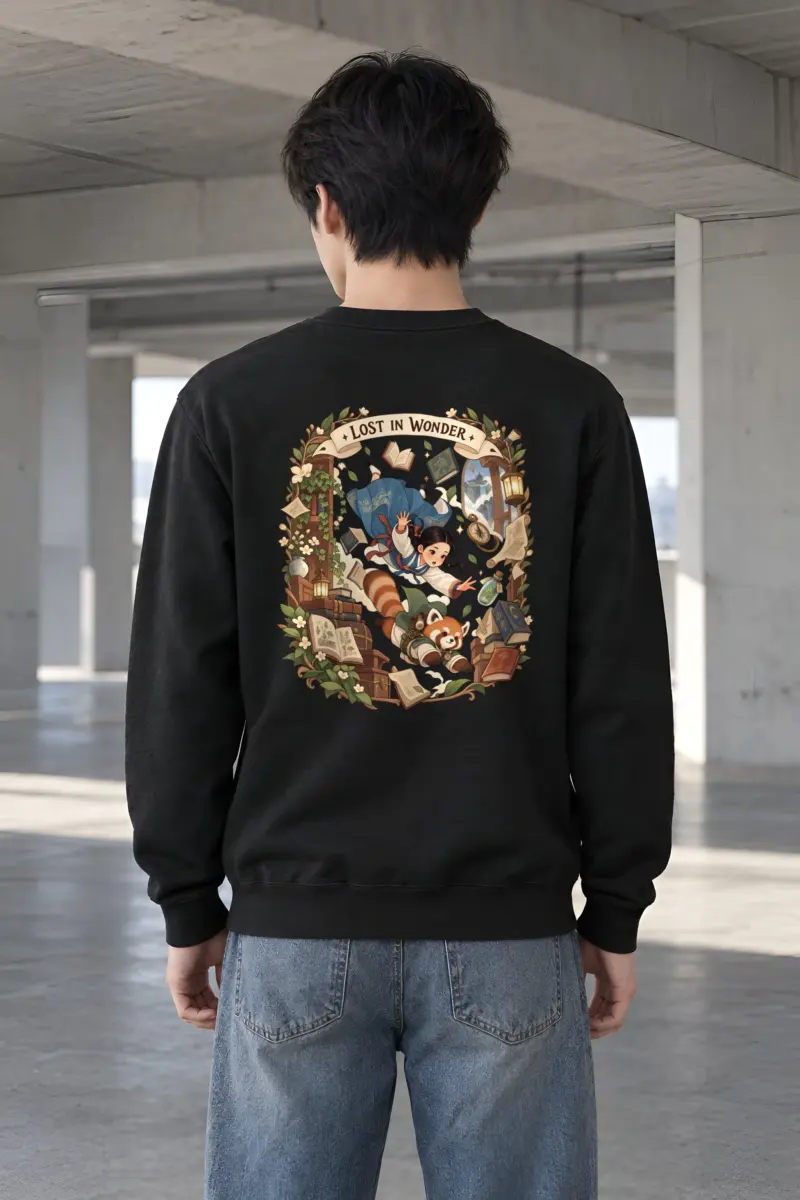 "Falling With Books" Heavy Blend Unisex Crewneck Sweatshirt