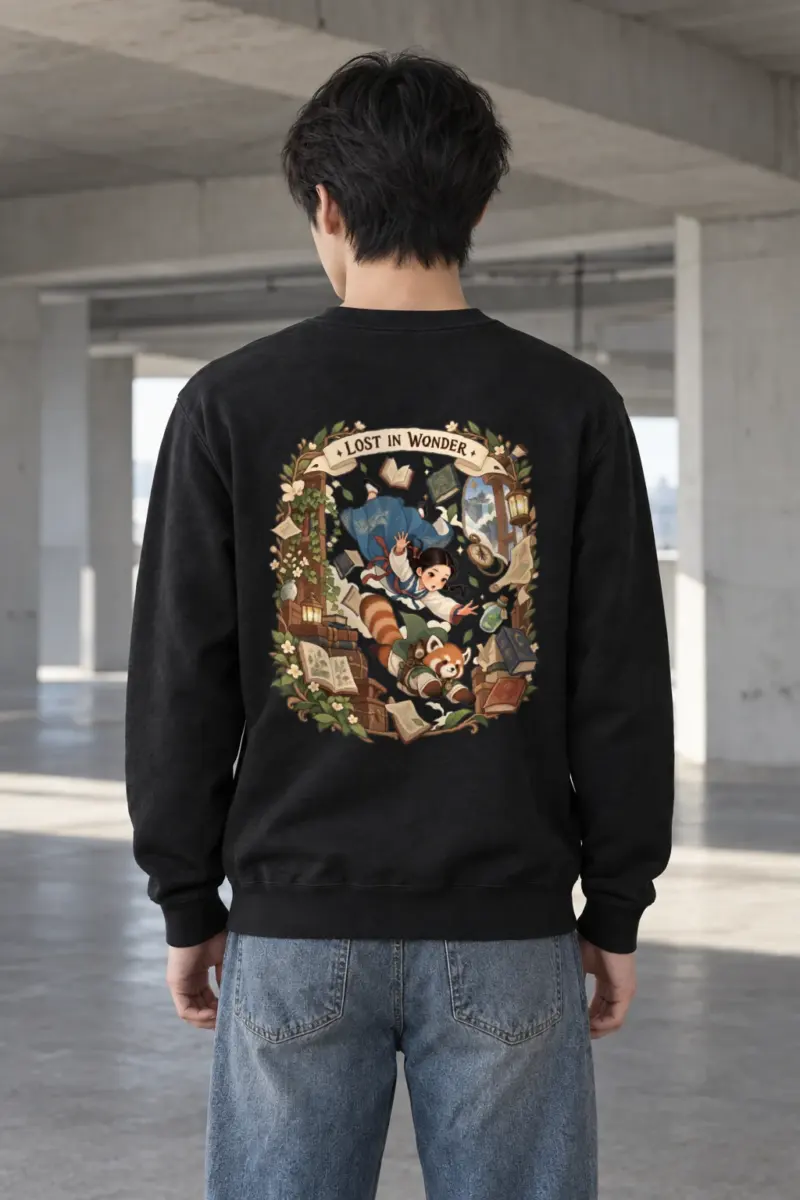 "Falling With Books" Heavy Blend Unisex Crewneck Sweatshirt