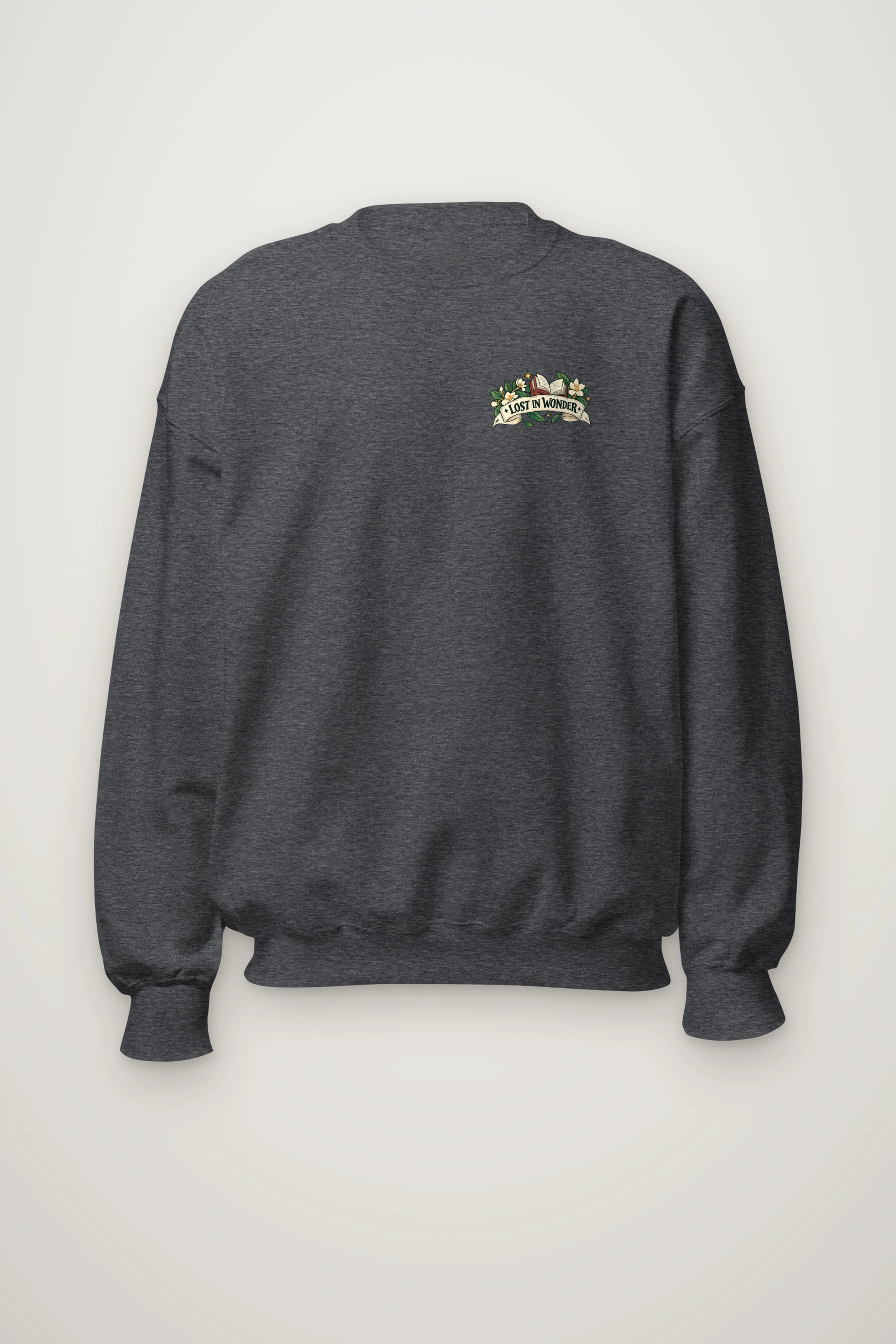 "Falling With Books" Heavy Blend Unisex Crewneck Sweatshirt