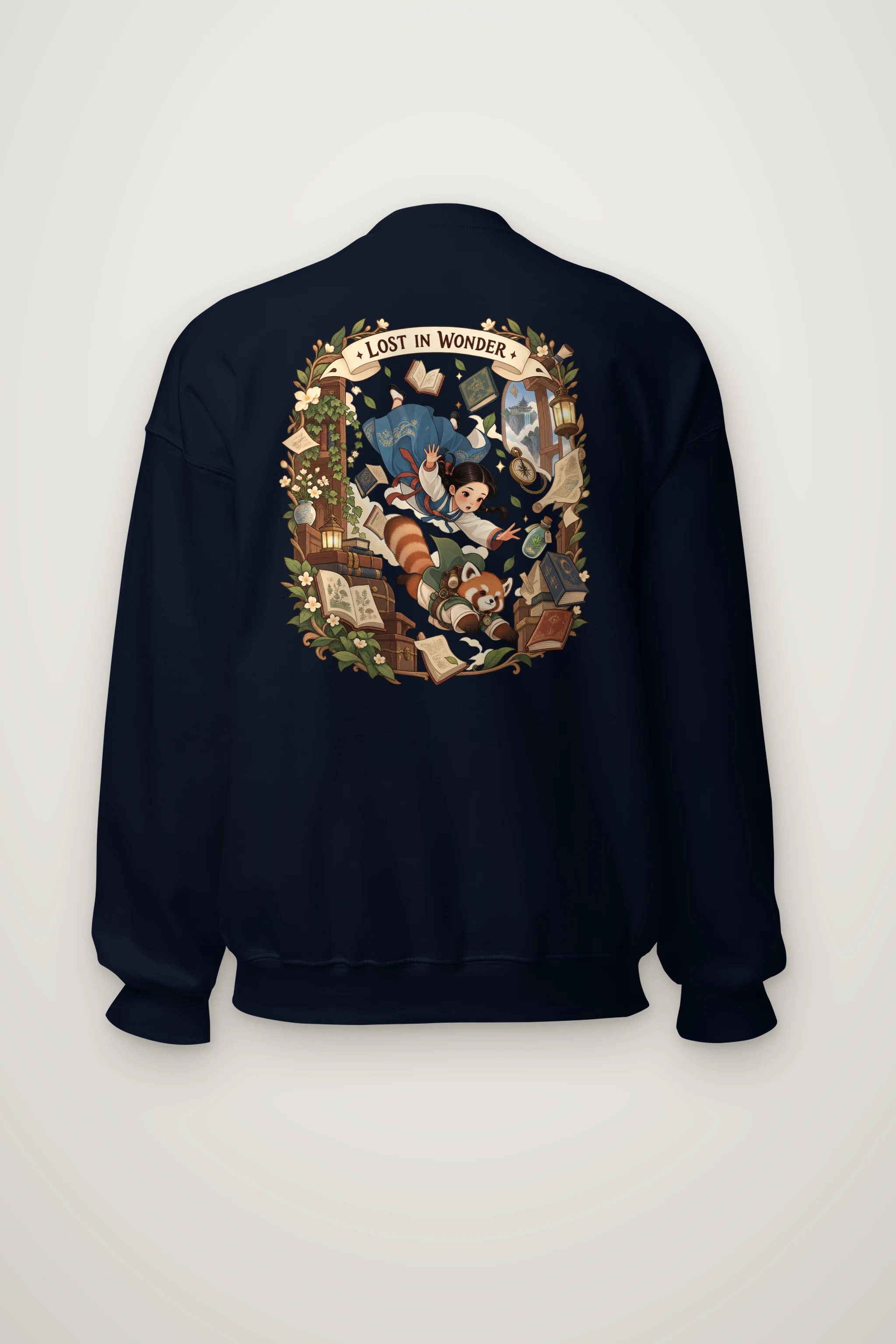 "Falling With Books" Heavy Blend Unisex Crewneck Sweatshirt