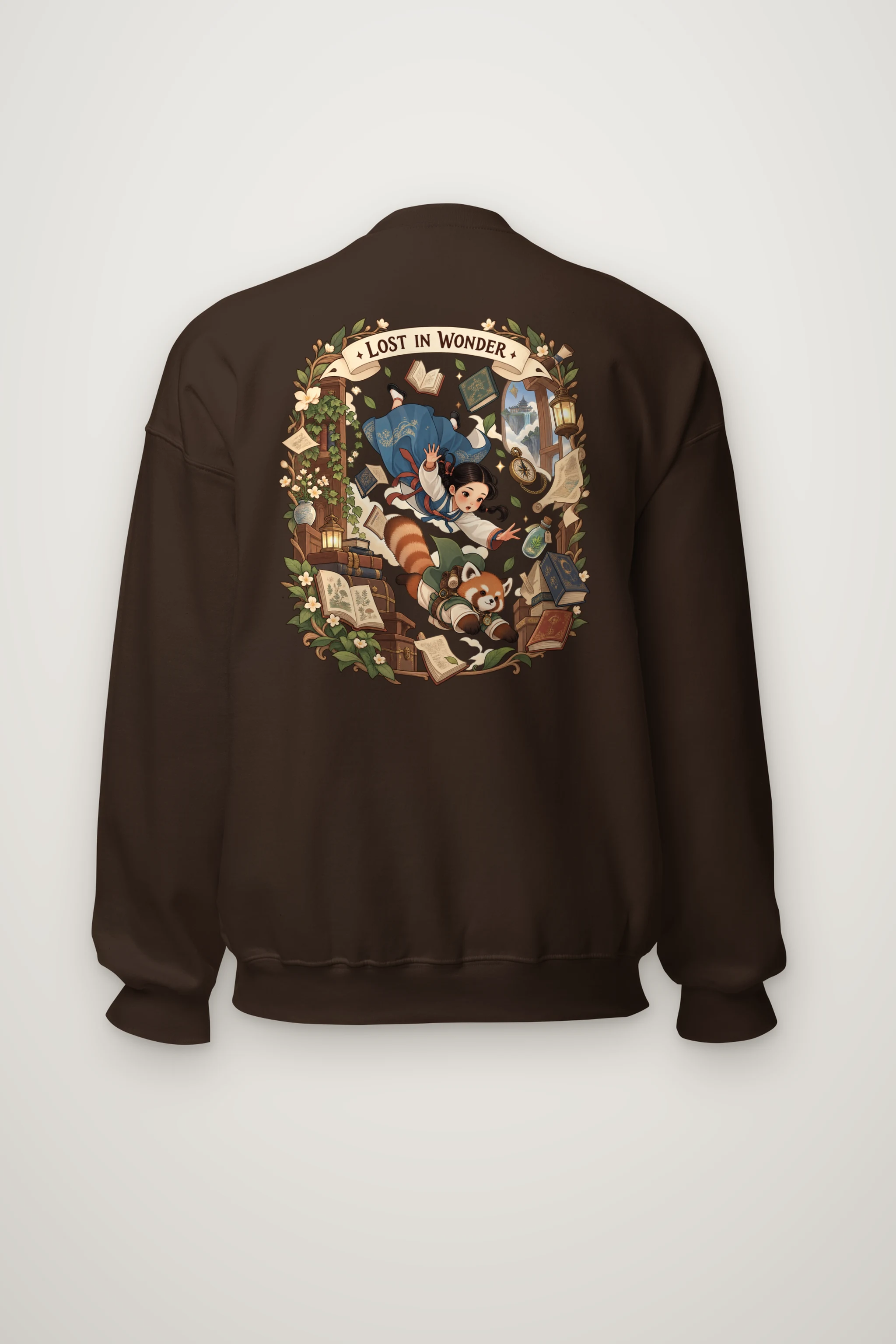 "Falling With Books" Heavy Blend Unisex Crewneck Sweatshirt
