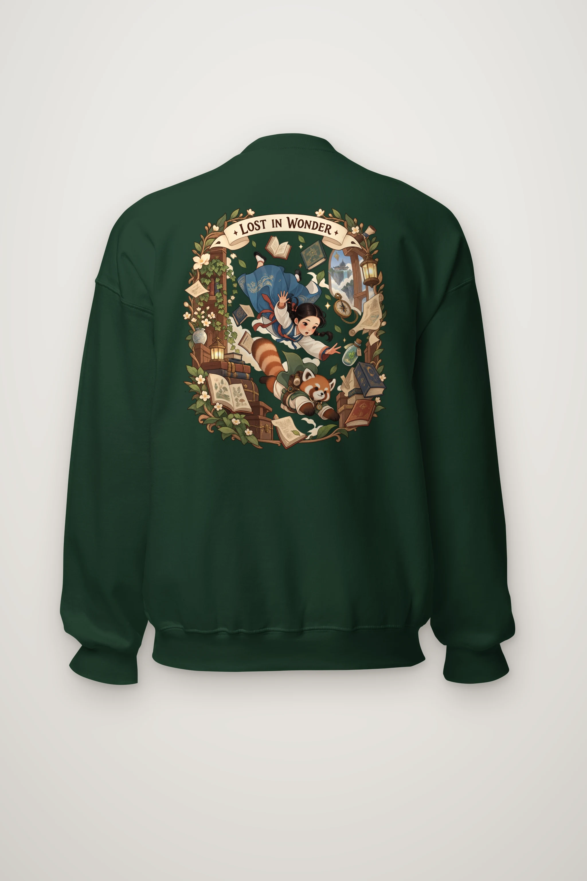 "Falling With Books" Heavy Blend Unisex Crewneck Sweatshirt