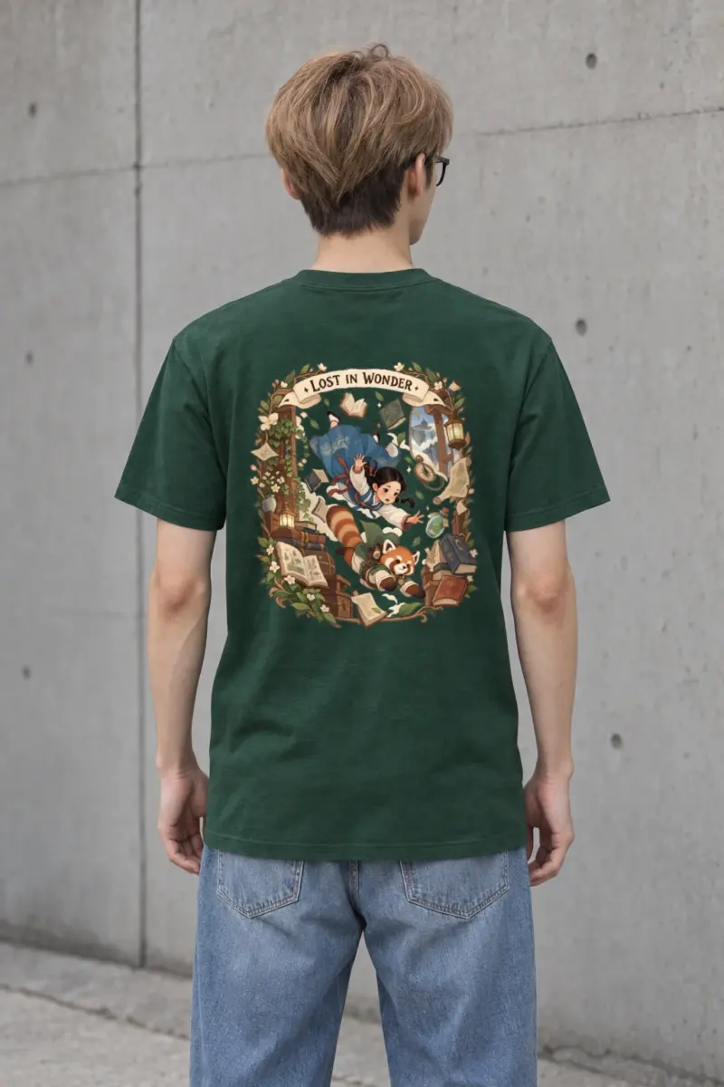 "Falling With Books" Heavyweight Unisex Crewneck T-shirt