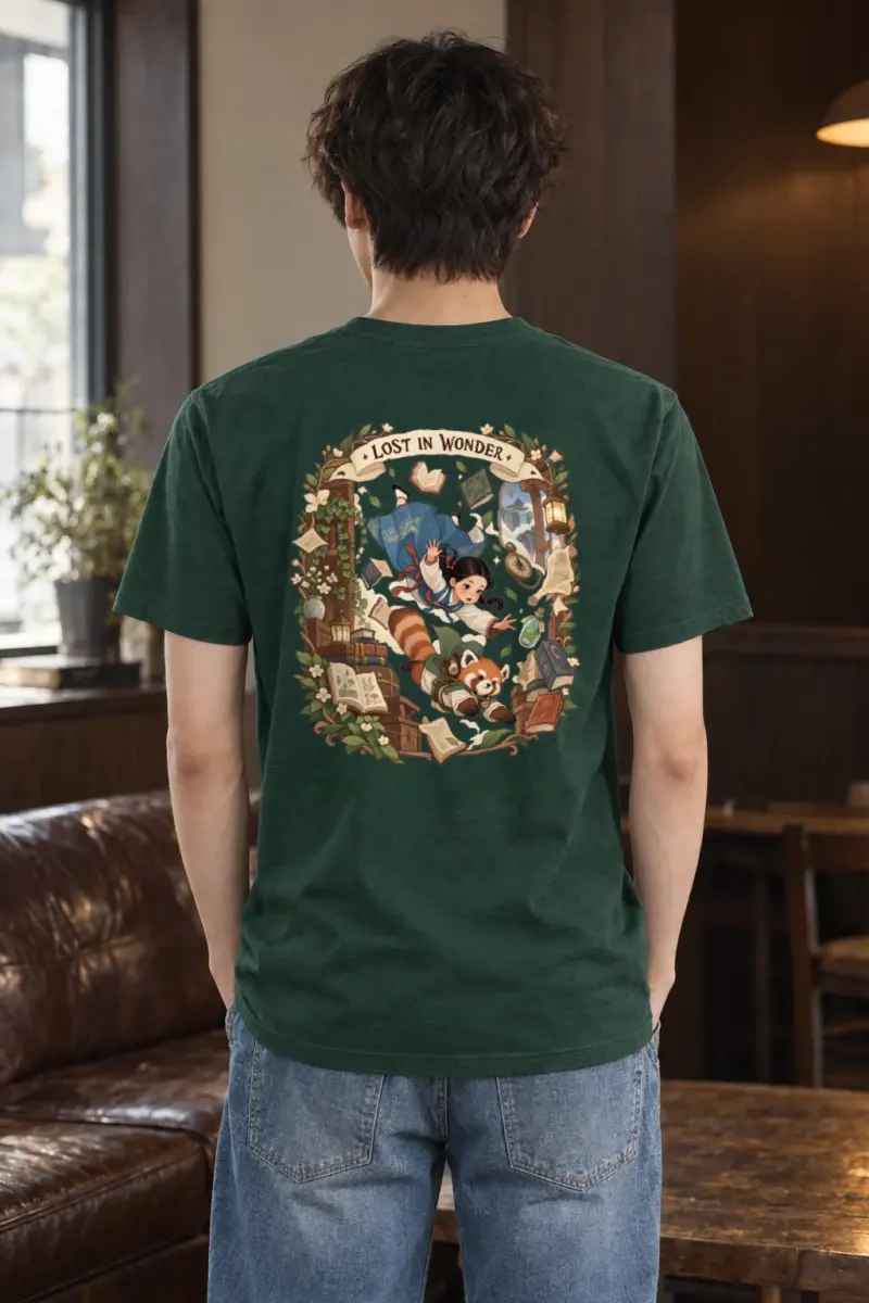 "Falling With Books" Heavyweight Unisex Crewneck T-shirt | Gildan 5000