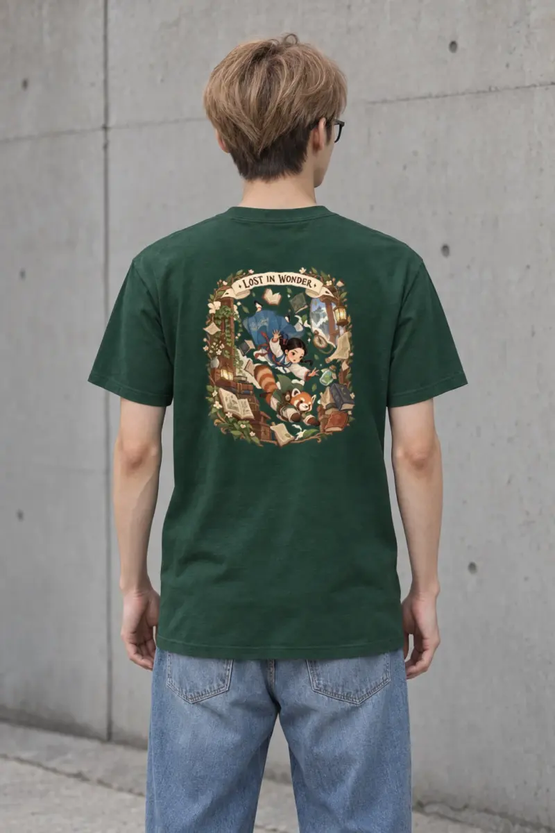 "Falling With Books" Heavyweight Unisex Crewneck T-shirt