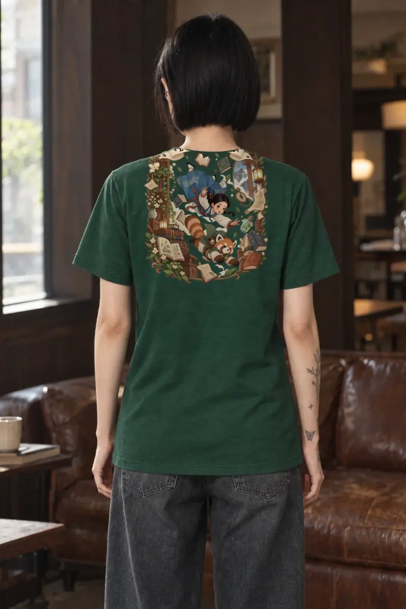 "Falling With Books" Heavyweight Unisex Crewneck T-shirt