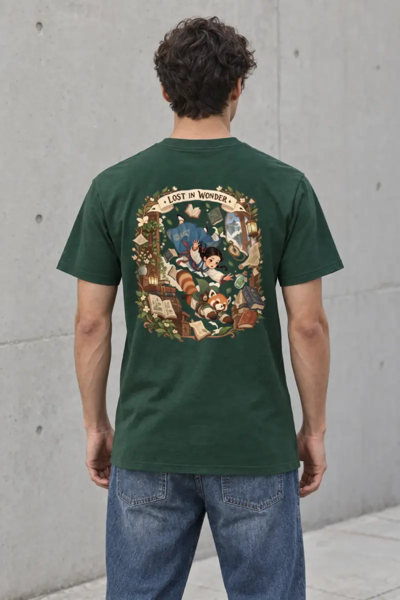 "Falling With Books" Heavyweight Unisex Crewneck T-shirt | Gildan 5000