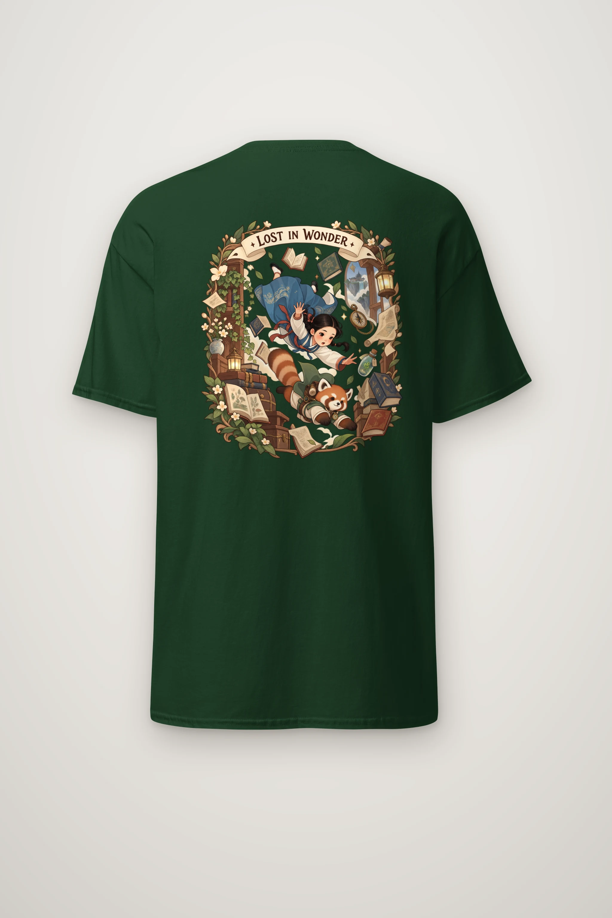 "Falling With Books" Heavyweight Unisex Crewneck T-shirt