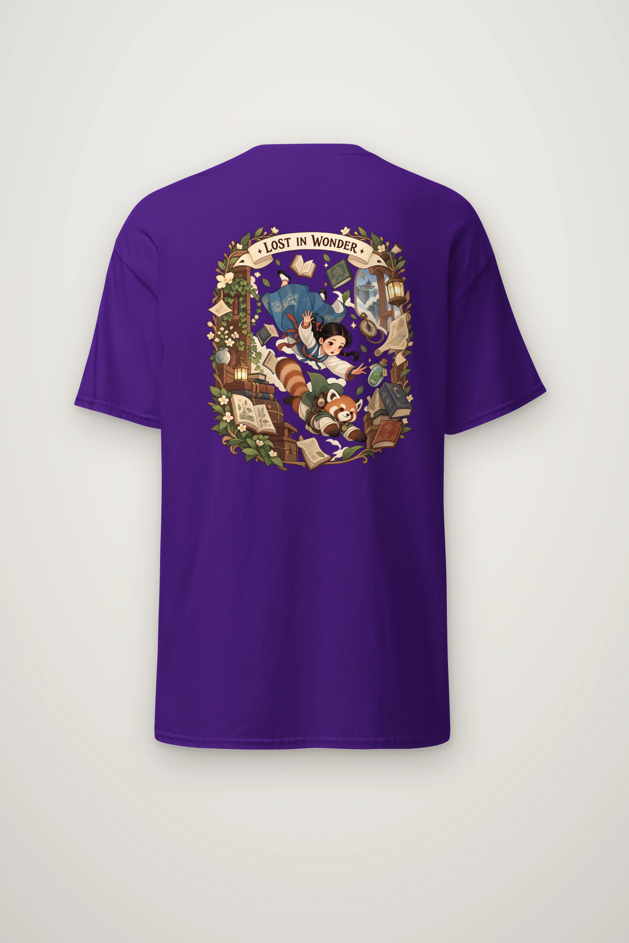 "Falling With Books" Heavyweight Unisex Crewneck T-shirt